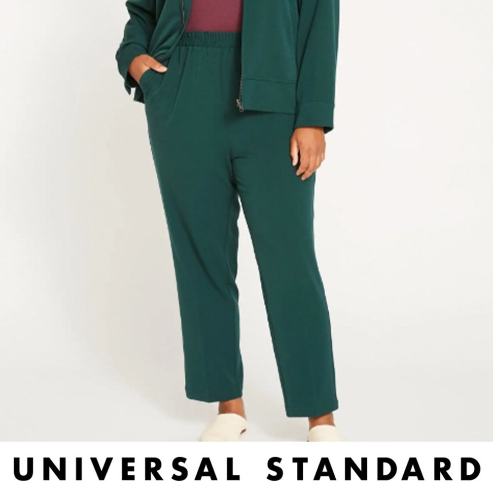 All Day Pull On Cigarette Pants in Forest Green (XL)
